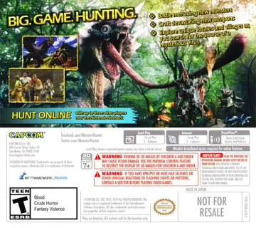 Monster Hunter 4 Ultimate (USA) box cover back
